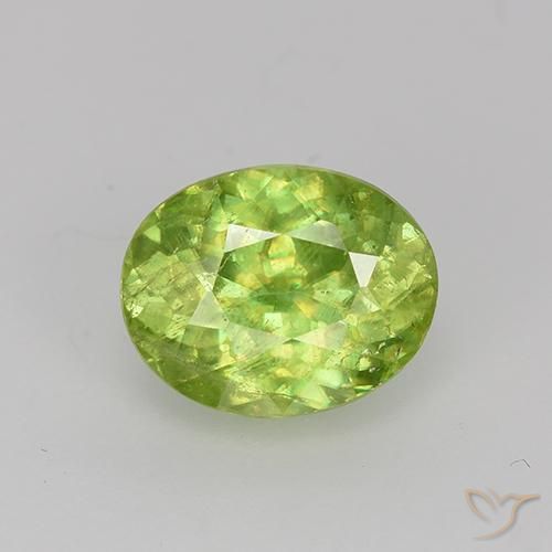 Sfene Verde acceso naturale da 1.51 ct, Taglio ovale, VS-SI