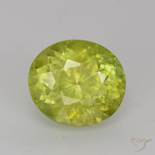2.65ct Naturale Giallo medio Sfene, Ovale, VS-SI