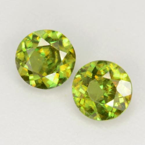 Sfene naturale verde da 0,58 ct, taglio rotondo, VS