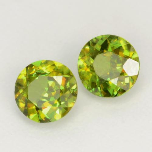Sfene naturale verde da 0,58 ct, taglio rotondo, VS
