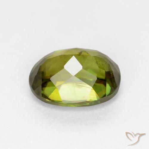 Sfene Verde medio-scuro naturale da 0.84 ct, Ovale, VS-SI
