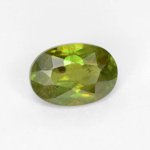 Sfene Verde medio naturale da 0.58 ct, Taglio ovale, VS-SI