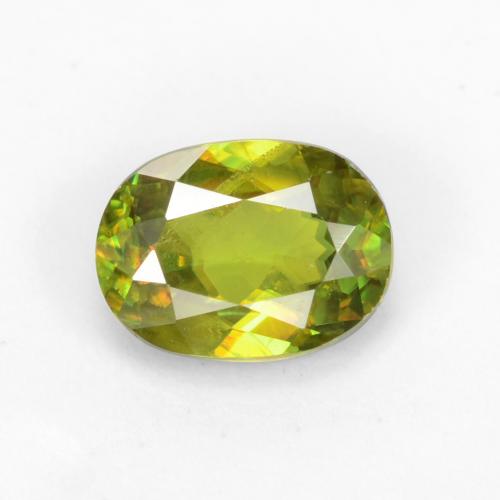 Sfene naturale verde da 0,56 ct, taglio ovale, VS-SI