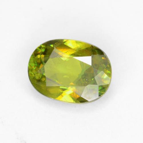 Sfene naturale verde da 0,56 ct, taglio ovale, VS-SI