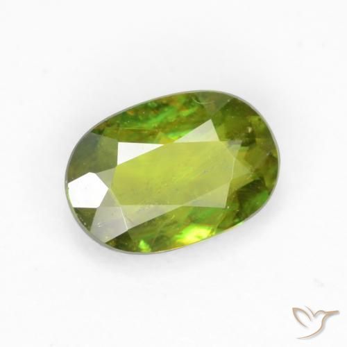 Sfene Verde foresta naturale da 0.65 ct, Ovale, VS-SI