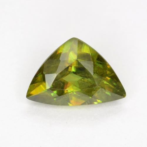 Sfene Caldo terroso verde naturale da 0.50 ct, Taglio trillion, VS-SI