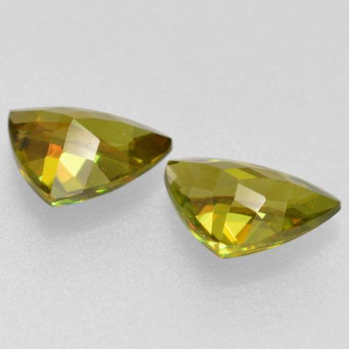 Sfene naturale verde da 0,75 ct, trillion, VS-SI