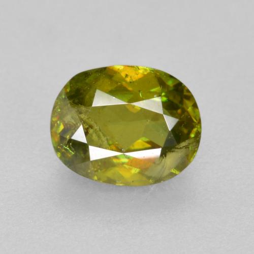 Sfene naturale verde da 0,54 ct, taglio ovale, VS-SI