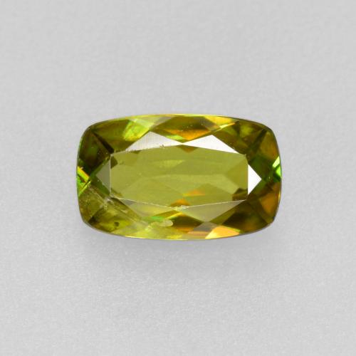 Sfene naturale verde da 0,50 ct, taglio a cuscino, VS-SI