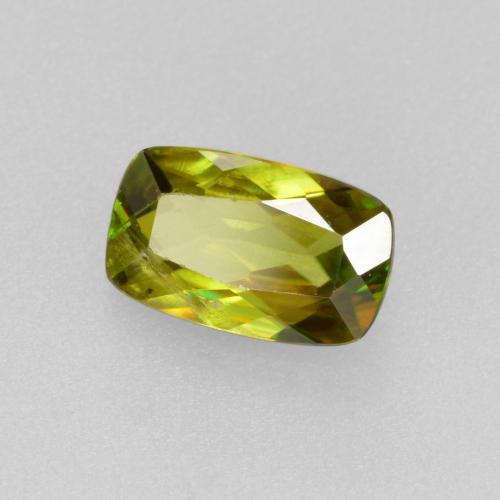 Sfene naturale verde da 0,50 ct, taglio a cuscino, VS-SI