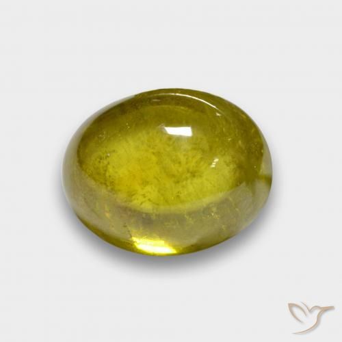 3.44ct Naturale Giallo chiaro Sfene, Ovale, Traslucido