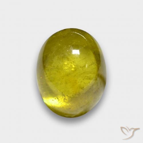 Sfene Giallo chiaro naturale da 3.44 ct, Ovale, Traslucido