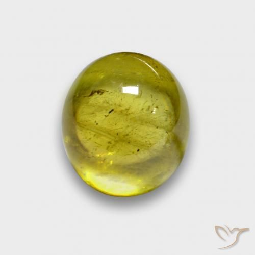 3.29ct Naturale Limone giallo Sfene, Ovale, Traslucido