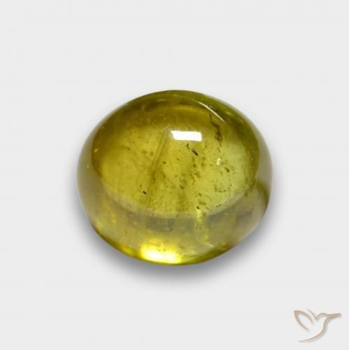 Sfene Limone giallo naturale da 3.29 ct, Ovale, Traslucido