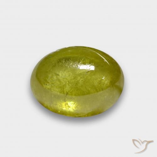 3.47ct Naturale Giallo Ananas Sfene, Ovale, Traslucido
