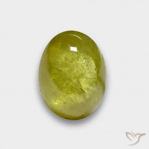 Sfene Giallo Ananas naturale da 3.47 ct, Ovale, Traslucido