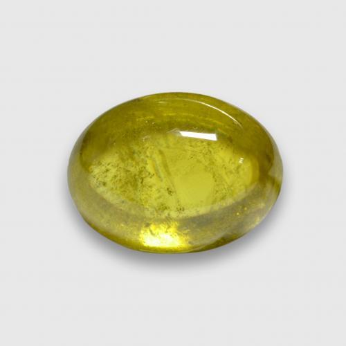 Sfene naturale giallo da 3,88 ct, taglio ovale, traslucido