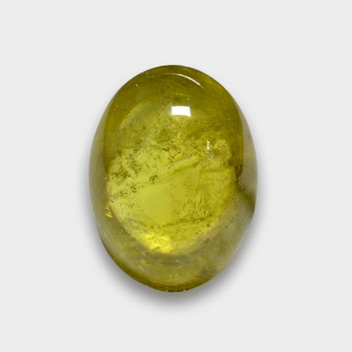 Sfene naturale giallo da 3,88 ct, taglio ovale, traslucido