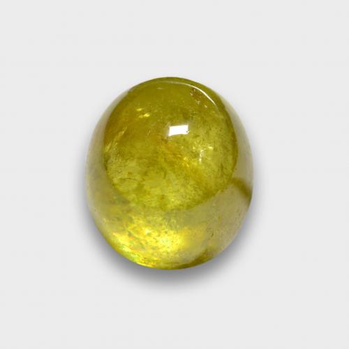 Sfene Giallo Ananas naturale da 2.92 ct, Taglio ovale, Traslucido
