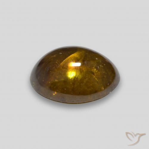 Sfene Oro scuro naturale da 3.01 ct, Ovale, Trasparente