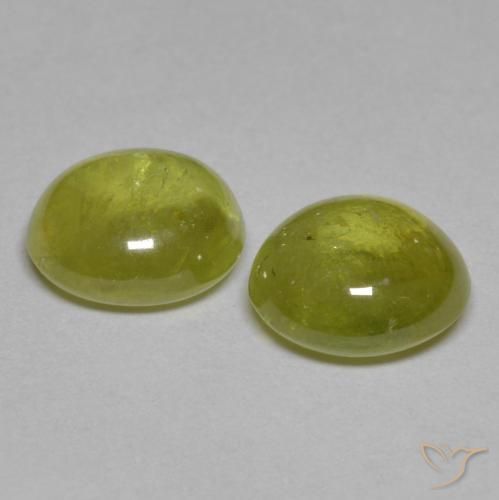 Gemme di Sfene Giallo medio naturale da 3.42 ct, Ovale, Trasparente