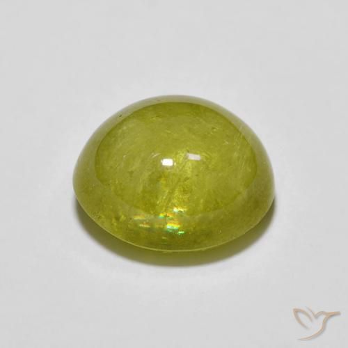 Sfene Verde chiaro naturale da 3.22 ct, Ovale, Trasparente