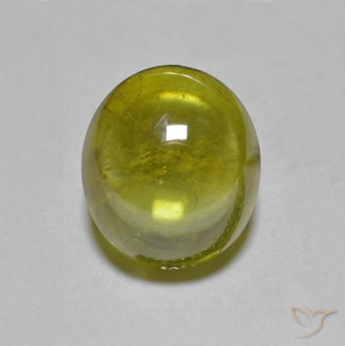 Sfene naturale verde da 2,40 ct, taglio ovale, trasparente