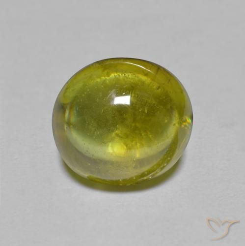 Sfene naturale verde da 2,40 ct, taglio ovale, trasparente