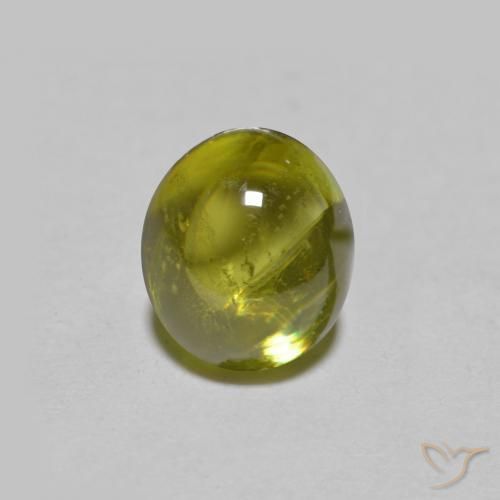 Sfene Verde giallastro naturale da 1.39 ct, Ovale, Trasparente