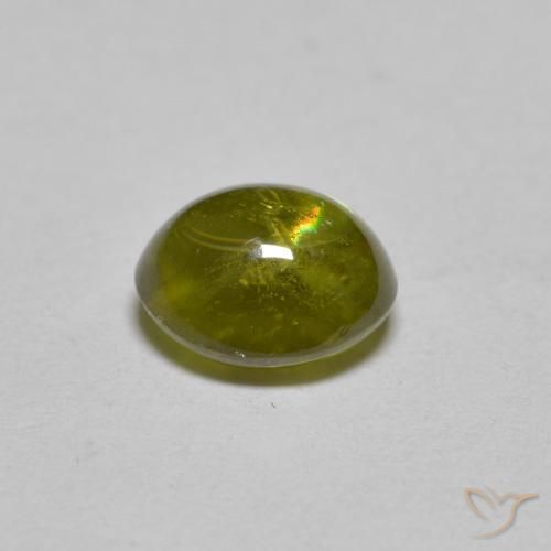 Sfene Verde giallastro naturale da 1.39 ct, Ovale, Trasparente