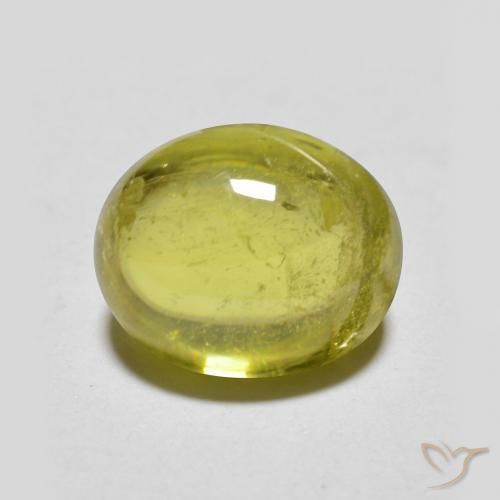 2.49ct Naturale Caldo terroso verde Sfene, Ovale, Trasparente