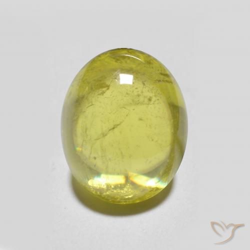 Sfene Caldo terroso verde naturale da 2.49 ct, Ovale, Trasparente