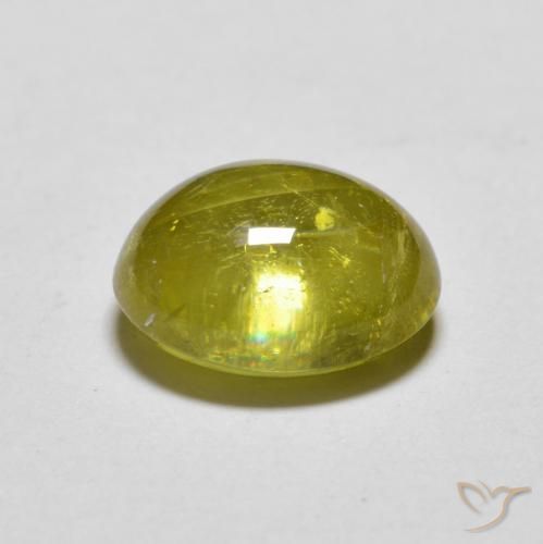 Sfene Caldo terroso verde naturale da 2.49 ct, Ovale, Trasparente