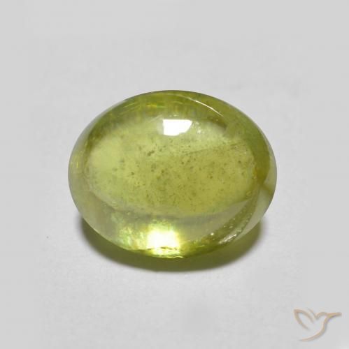 Sfene Verde terroso chiaro naturale da 2.07 ct, Ovale, Traslucido