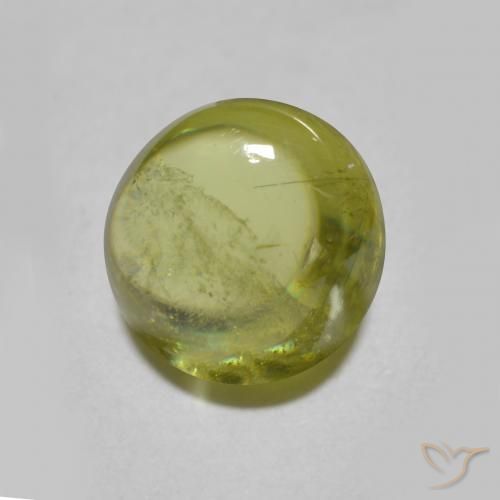 Sfene Verde giallastro vivace naturale da 1.68 ct, Rotondo, Trasparente