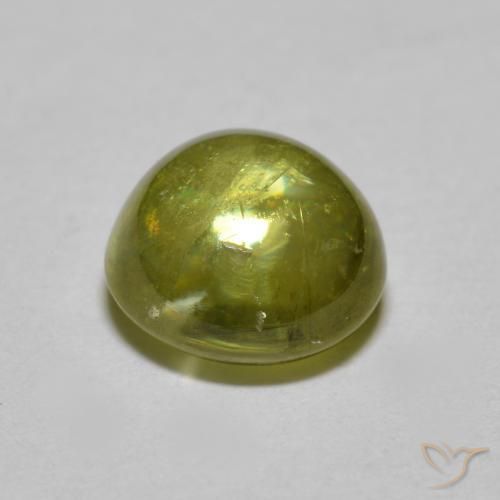Sfene Verde giallastro vivace naturale da 1.68 ct, Rotondo, Trasparente