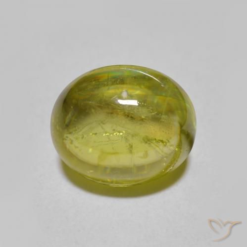 2.23ct Naturale Caldo bosco verde Sfene, Ovale, Traslucido