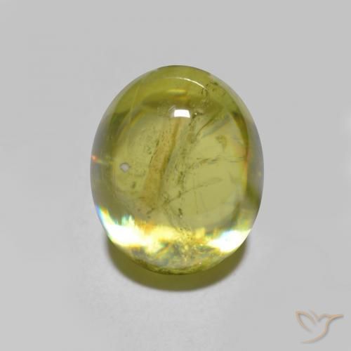 Sfene Caldo bosco verde naturale da 2.23 ct, Ovale, Traslucido