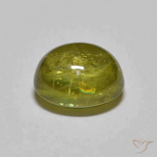 Sfene Caldo bosco verde naturale da 2.23 ct, Ovale, Traslucido