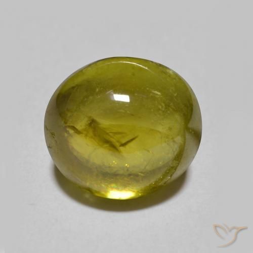 3.33ct Naturale Verde terroso Sfene, Ovale, Traslucido