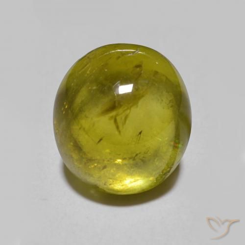 Sfene Verde terroso naturale da 3.33 ct, Ovale, Traslucido