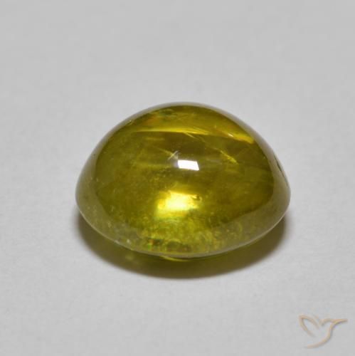 Sfene Verde terroso naturale da 3.33 ct, Ovale, Traslucido