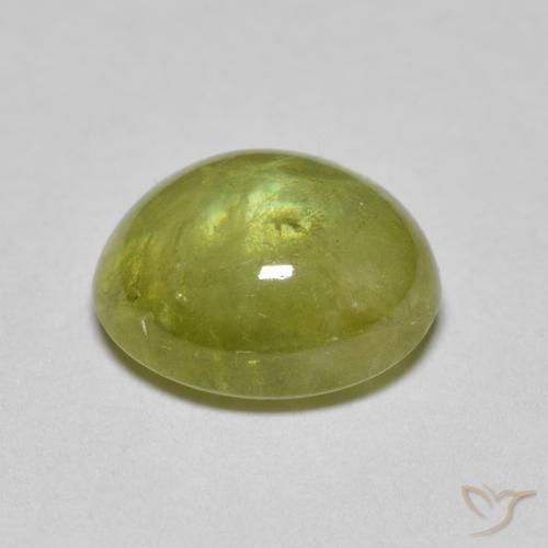 Sfene Verde oliva naturale da 2.88 ct, Ovale, Trasparente
