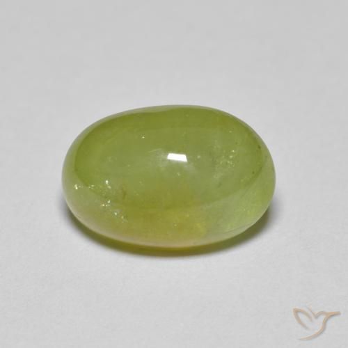 3.10ct Naturale Verde chiaro Sfene, Ovale, Traslucido