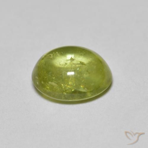 Sfene Medium Light Green naturale da 1.63 ct, Ovale, Trasparente