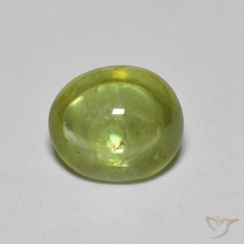 1.86ct Naturale Verde oliva Sfene, Ovale, Trasparente