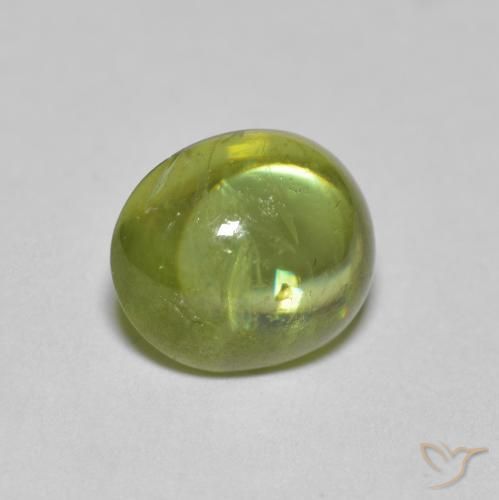 Sfene Verde oliva naturale da 1.86 ct, Ovale, Trasparente