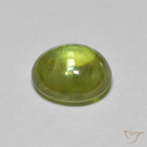 Sfene Verde oliva naturale da 1.86 ct, Ovale, Trasparente