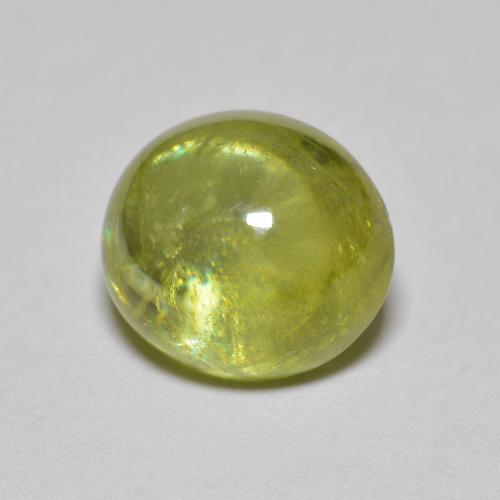 Sfene Verde giallastro naturale da 2.89 ct, Taglio ovale, Trasparente