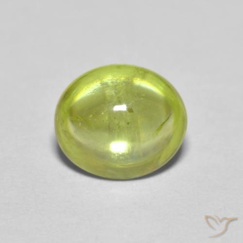 1.17ct Naturale Caldo bosco verde Sfene, Ovale, Trasparente
